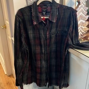 True Religion Plaid Button-down Shirt NWT